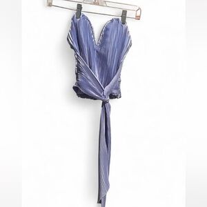 Missguided Blue Corset Halter Top